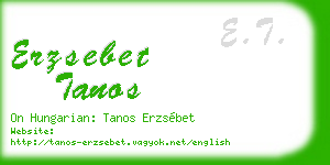 erzsebet tanos business card