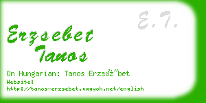 erzsebet tanos business card